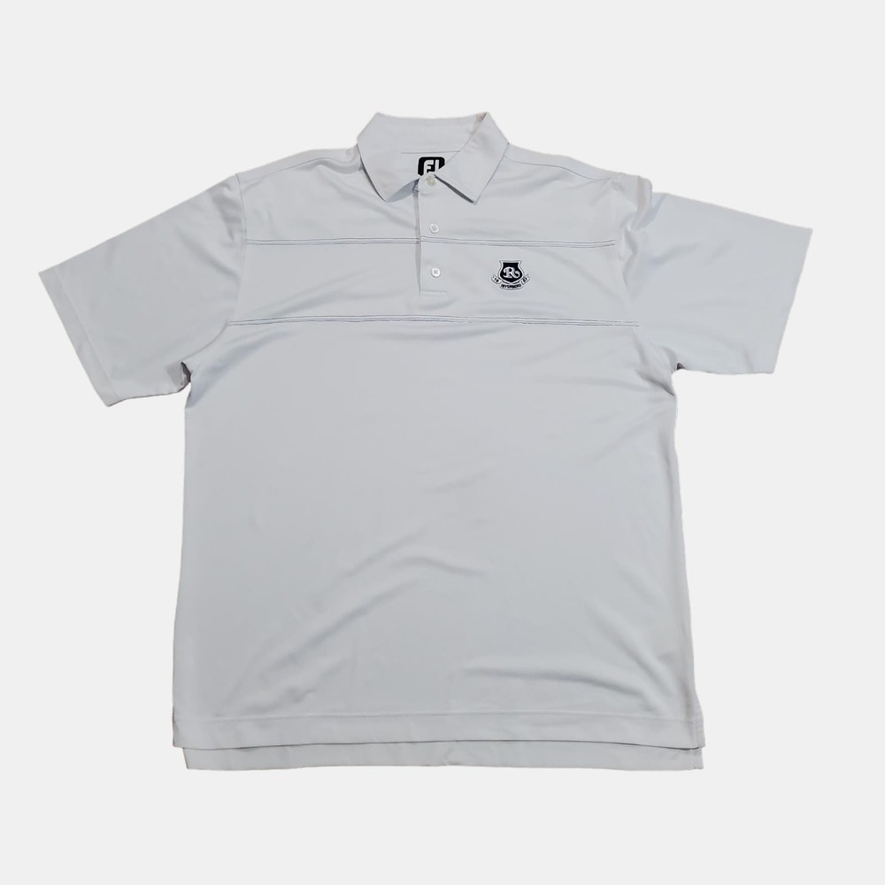 FootJoy FJ Short Sleeve Polo Golf River Bend Club Shirt Mens XL Logo White
